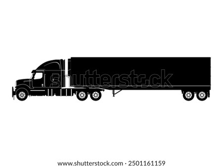 Truck icon. Silhouette of a modern truck on a white background. Vector.