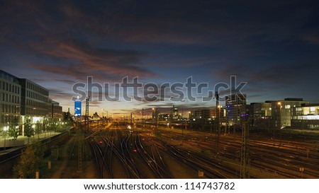 Train line crossing ,Munich