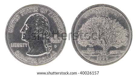 Coin quarter dollar. Connecticut 1788