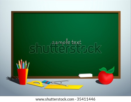 School Related Items Stock Vector Illustration 35411446 : Shutterstock