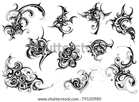 Set Of Tribal Art Stock Vector Illustration 79520980 : Shutterstock