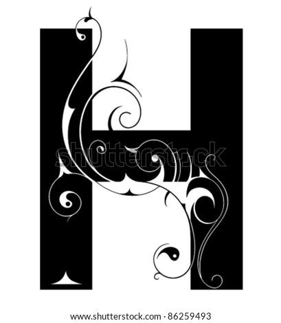 Decorative Letter Shape. Font Type H Stock Vector Illustration 86259493 ...