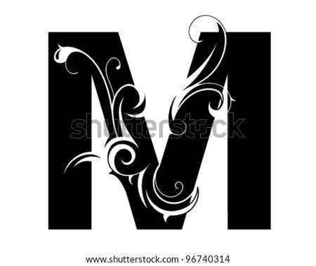 Decorative Letter Shape. Font M Stock Vector 96740314 : Shutterstock