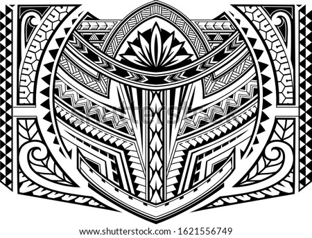 Polynesian ornamental tattoo design. Good for sleeve area patterns