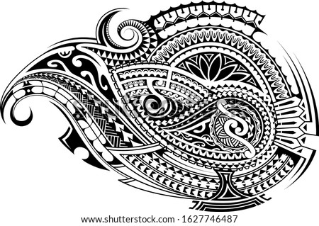 Ethnic tattoo shape in Polynesian Cook island style. Good for sleeve ornament