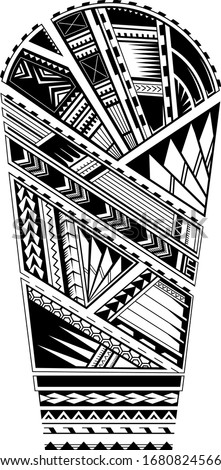 Maori style ornament sleeve tattoo