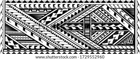 Tribal art tattoo sleeve in Polynesian aboriginal style