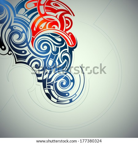 Graphic design element in tribal art style