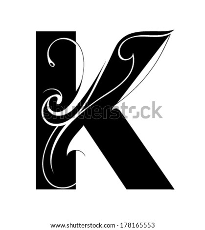 Decorative Letter Shape. Font K Stock Vector 178165553 : Shutterstock