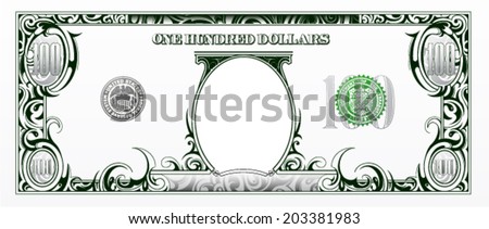 100 Dollars Bill. Cartoon Money Stock Vector Illustration 203381983 ...