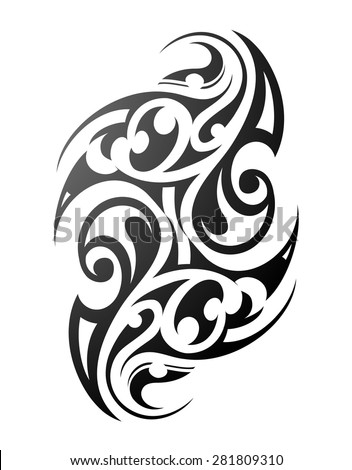 Maori Tribal Tattoo Design. Ethnic Ornament With Traditional Polynesian ...
