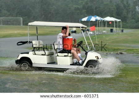 Golf Cart fun in the Rain