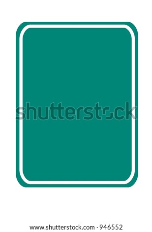 Blank Vertical Rectangular Green Traffic Sign Isolated On A White ...