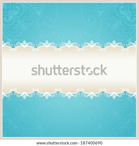 Floral wedding background. Blue design template can be used for banners, cards and others. Wedding card with text area. Blue background can be used for banners, sign, certificate