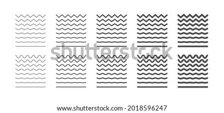 Wave line and wavy curve vector. Zig zag and sine. Wiggly lines and squiggle. Zigzag pattern. Dividers. Sinuous vector design elements set

