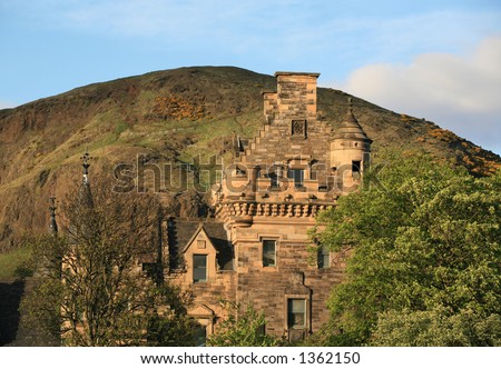 Scottish castle. Holyrood park, Edinburg (Scotland)
