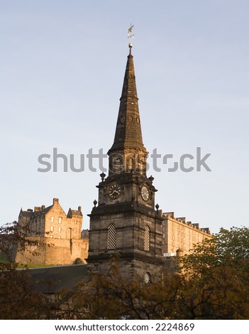 Edinburgh, Scotland. Edinburgh Castle on the background