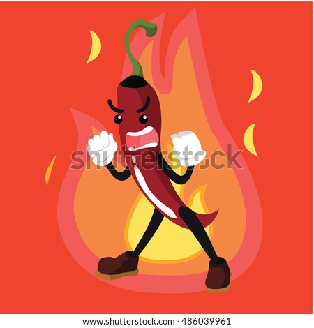 chili man angry illustration design