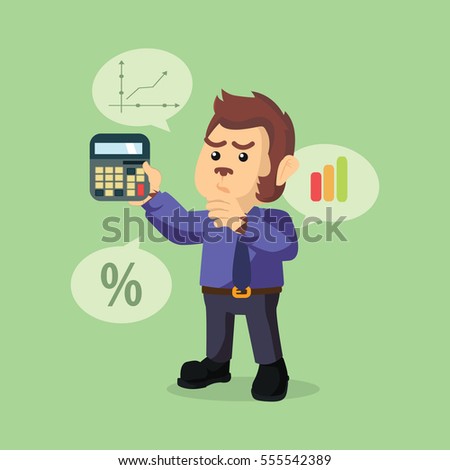 business monkey counting percentage