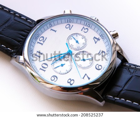 Watch, chronograph closeup