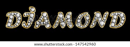 The Word Diamond In Golden Frame Stock Photo 147542960 : Shutterstock