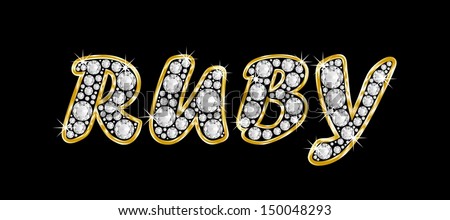 The Girl, Female Name Ruby Made Of A Shiny Diamonds Style Font ...