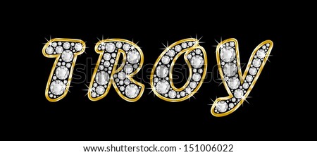 The Boy, Male Name Troy Made Of A Shiny Diamonds Style Font, Brilliant ...