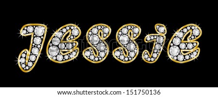 The Name Jessie Made Of A Shiny Diamonds Style Font, Brilliant Gem ...