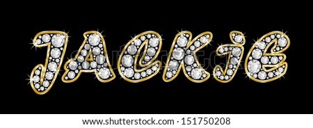 The Name Jackie Made Of A Shiny Diamonds Style Font, Brilliant Gem ...