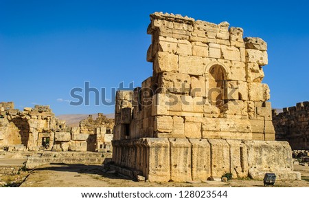 Roman ruins of Baalbek, Lebanon. Heliopolis, the City of the Sun. UNESCO World Heritage
