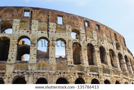 Wall of the Colosseum, Rome, Italy
