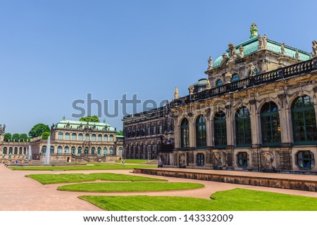 The Zwinger, a palace in Dresden, eastern Germany, built in Rococo style It served as the orangery, exhibition gallery and festival arena of the Dresden Court.