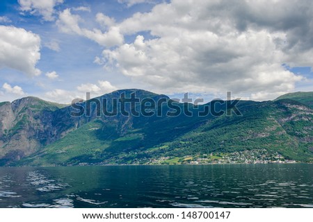 Nature of the Norway, Sognefjord, the longest Norwegian fjord