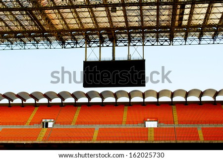 MILAN, ITALY - SEPTEMBER 9, 2012: Stadio Giuseppe Meazza (San Siro), is a football stadium in Milan, Italy, on September 9th, 2012. It\'s home for A.C. Milan and F.C. Internazionale Milano.