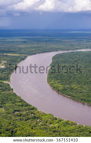 Aerial view of the nature of Guyana, South America