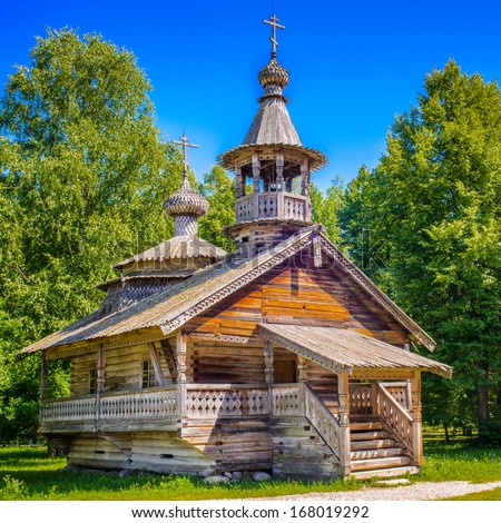 Wooden church in the Museum of Wooden Architecture \
