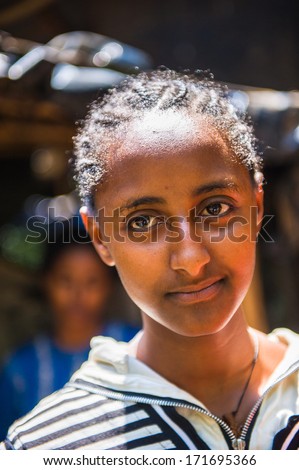 OMO VALLEY, ETHIOPIA - SEP 20, 2011: Portrait of an unidentified Ethiopian woman in Ethiopia, Sep.20, 2011. People in Ethiopia suffer of poverty due to the unstable situation