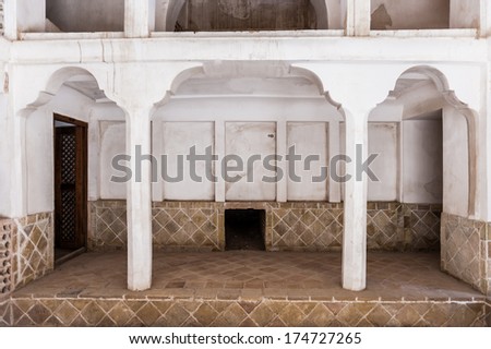 KASHAN, IRAN - JAN 10, 2014: Tabatabaei House,  a historic house in Kashan, Iran on Jan 10, 2014. It was built in early 1880s for the affluent Tabatabaei family.