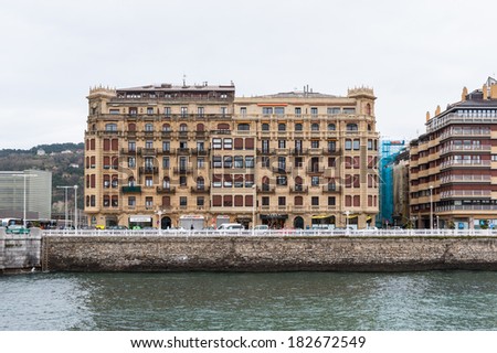 SAN SEBASTIAN, SPAIN - MARCH 18, 2014: Architecture of San Sebastian, Basque Country, Spain. San Sebastian will be the European Capital of Culture in 2016