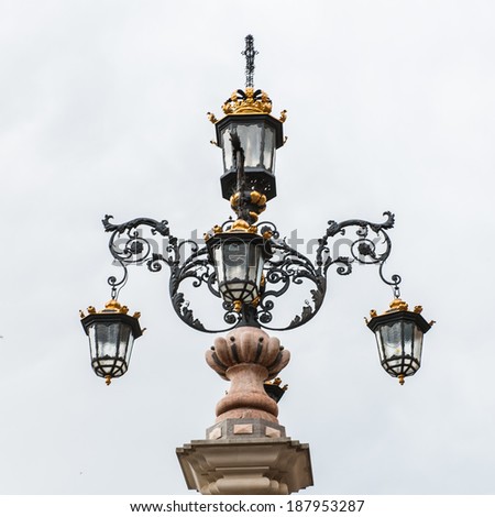 Lamp post near the Seville Cathedral, Roman Catholic cathedral in Seville,Spain.