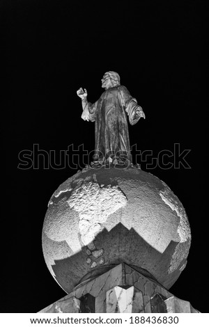 Jesus Christ stutue on the globe (Monument to the Divine Savior of the World), San Salvador, El Salvador