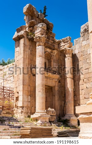 Close view of the ruins of the Ancient Roman city of Gerasa of Antiquity , modern Jerash, Jordan