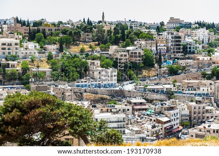 AMMAN, JORDAN - MAY 3, 2014: Cityscape of Amman. Amman is the capital and most populous city of the Kingdom of Jordan.