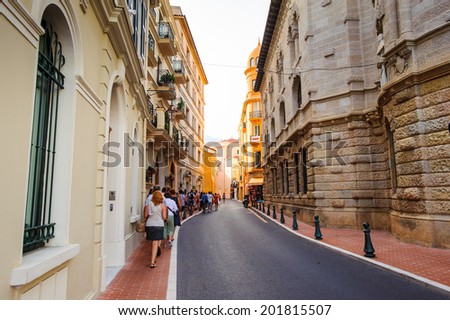 MONACO - JUN 24, 2014: Architecture of Monaco-Ville, Monaco. Principality of Monaco is the second smallest and the most densely populated country in the world
