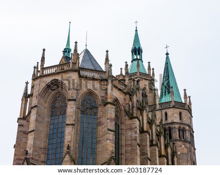 Erfurt Cathedral and Collegiate Church of St Mary, Erfurt, Germany.  Martin Luther was ordained in the cathedral in 1507