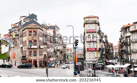 PORTO, PORTUGAL - JUN 21, 2014:  Architecture of the centre of Porto, Portugal. Porto is the second largest city in Portugal and it was called the European Culture Capital in 2001