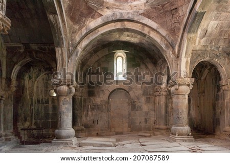SANAHIN, ARMENIA - JULY 17, 2014: Sanahin Monastery, an Armenian monastery founded in the 10th century. It\'s a UNESCO World Heritage