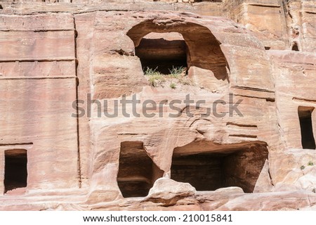 One of the multiple tombs in Petra, the capital of the kingdom of the Nabateans in ancient times. UNESCO World Heritage