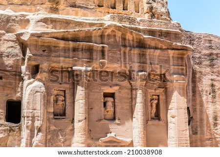 Nabatean architecture in Petra, the capital of the kingdom of the Nabateans in ancient times. UNESCO World Heritage