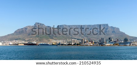 CAPE TOWN, SOUTH AFRICA - FEB 22, 2013: Panoramic view of Cape Town, South Africa. Cape town is the most popular international touristic destination in Africa